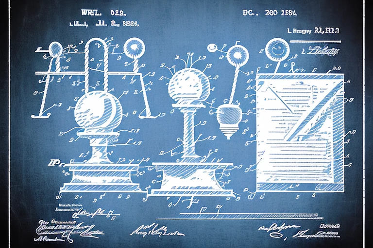 A gavel striking down on a patent document