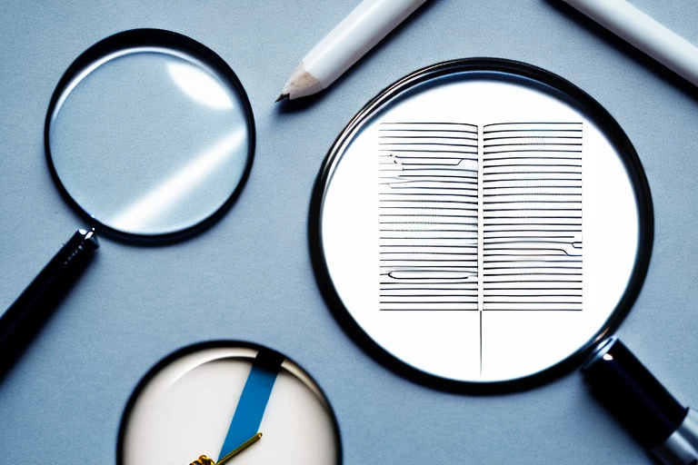 A large magnifying glass examining a patent document