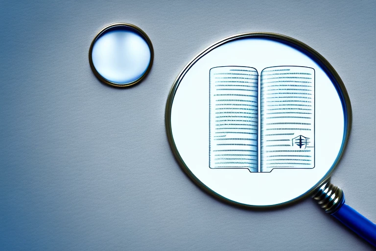 A magnifying glass hovering over a patent document