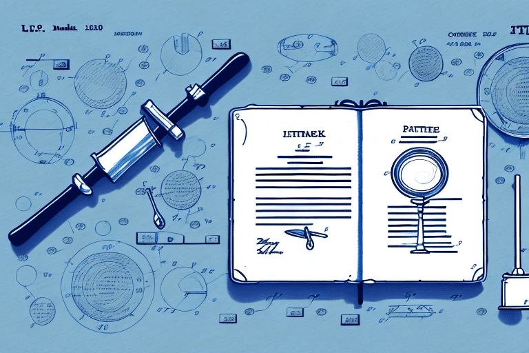 A stack of patent documents