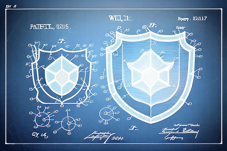 A file folder with a patent icon on it