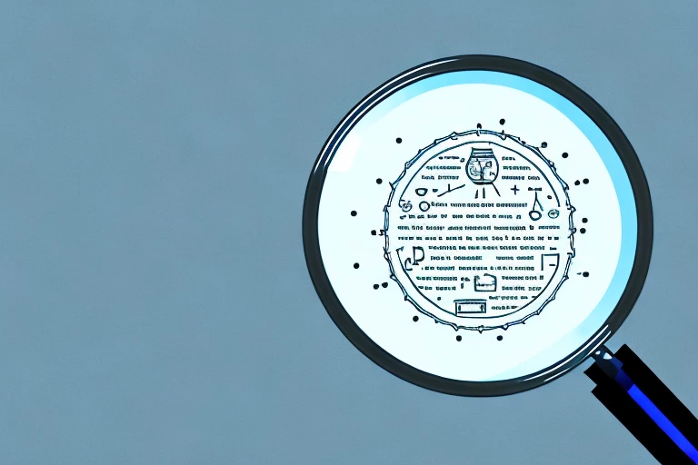 A magnifying glass highlighting a document