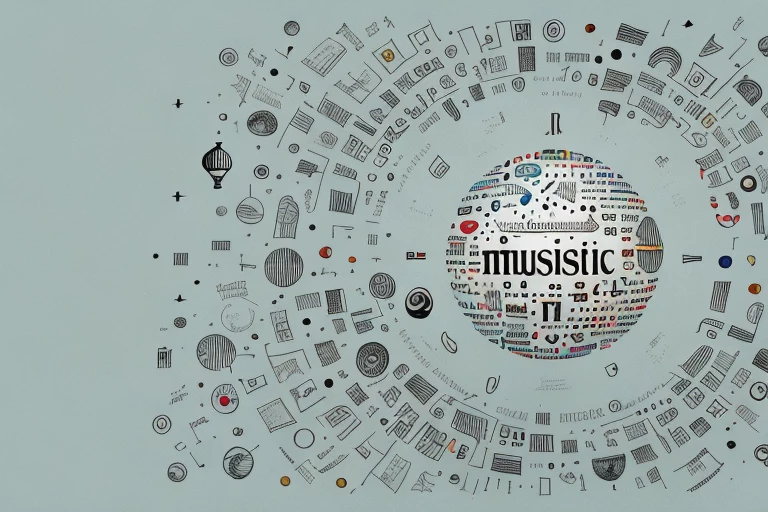 A globe with symbolic icons of intellectual property like a light bulb (for ideas)