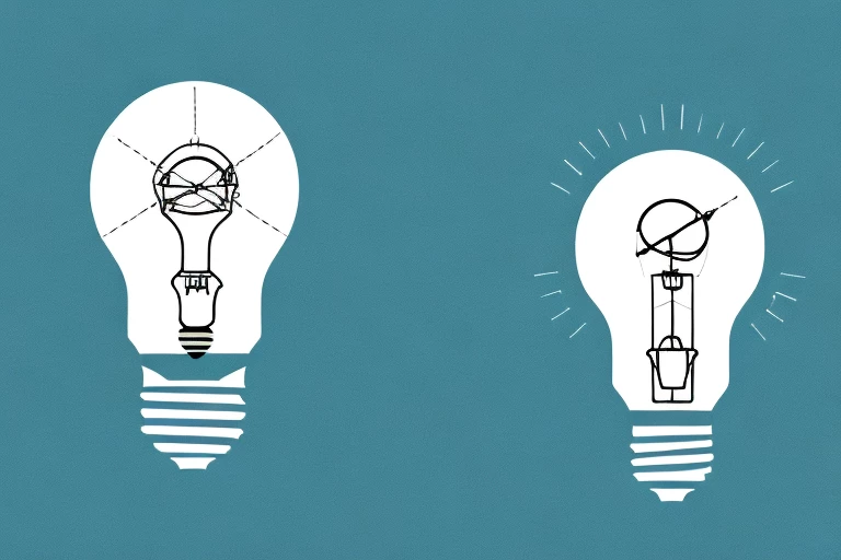 A light bulb (symbolizing an idea) secured inside a transparent safe (symbolizing protection)
