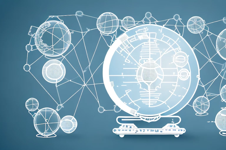 A globe surrounded by various patent-related symbols like a light bulb