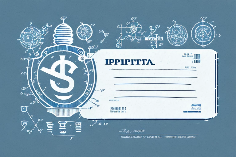 A postcard featuring iconic intellectual property symbols like a patent