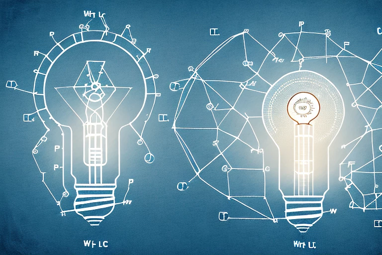 Various symbolic icons such as a light bulb