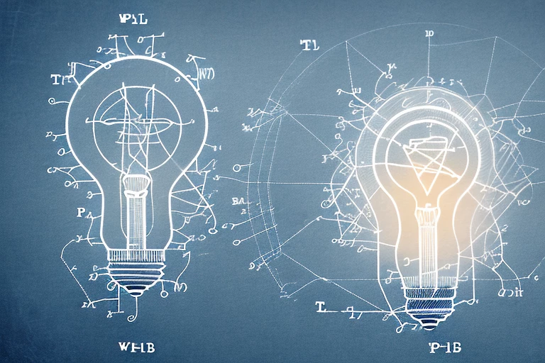 An open book with symbols of intellectual property such as a light bulb (representing ideas)