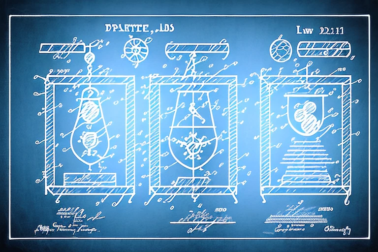 Two different doors labeled with symbols representing law and science