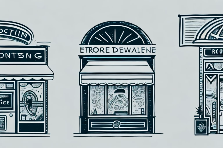 Two distinct storefronts side by side