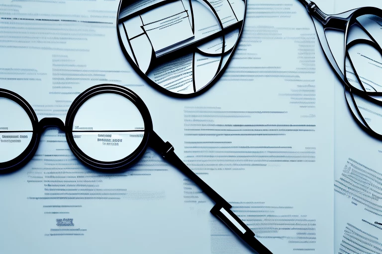 Two distinct magnifying glasses examining separate legal documents