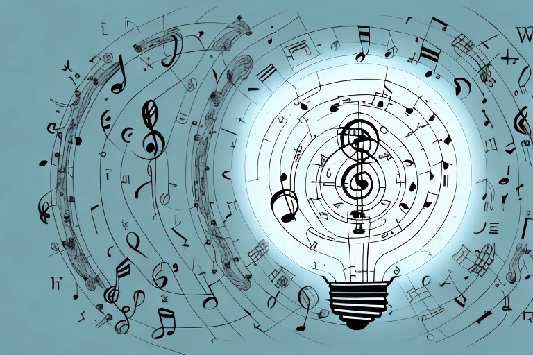 Various symbols and icons representing different types of intellectual property such as a light bulb (for ideas)