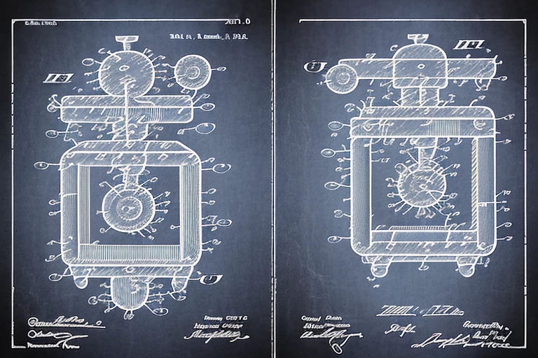 Two distinct patent designs side by side