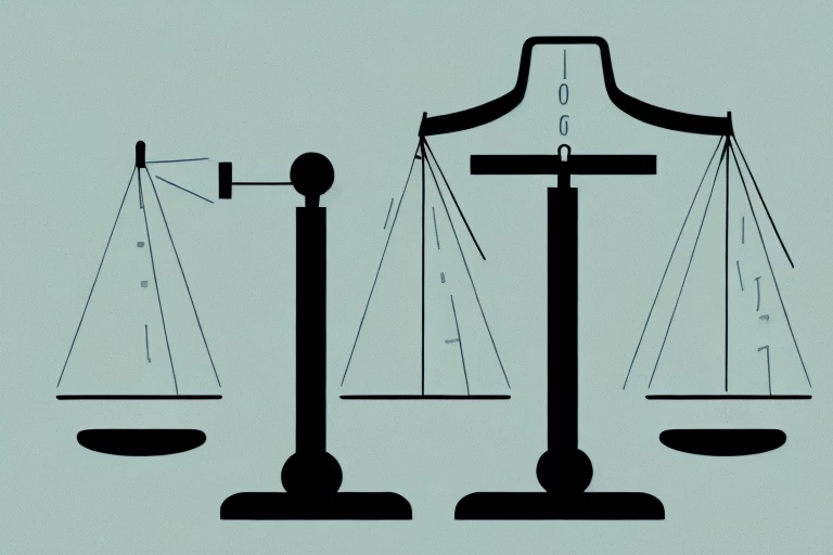 A balance scale with a trademark symbol on one side and a lightbulb (representing an idea) on the other