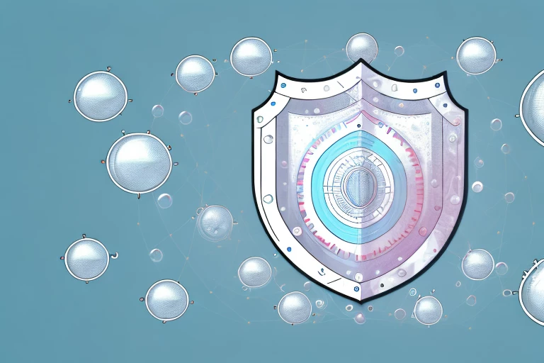A large shield (representing protection) divided into two sections